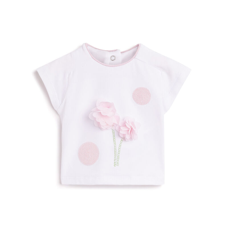 Girls White Embellished Short Sleeve T-Shirt image number 0